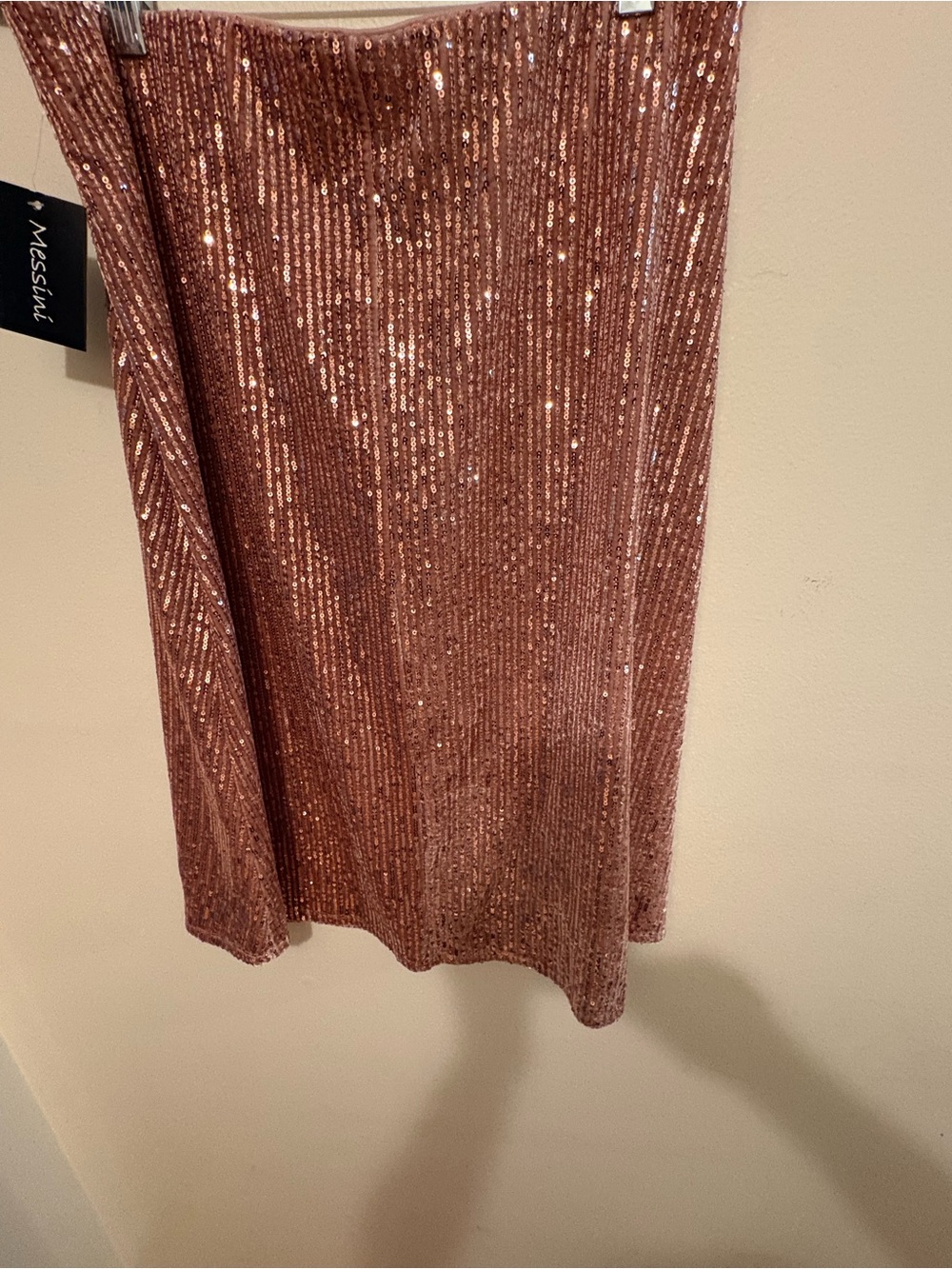 Masscob Rose Gold Sequin A-Line Skirt - Picture 6 of 8
